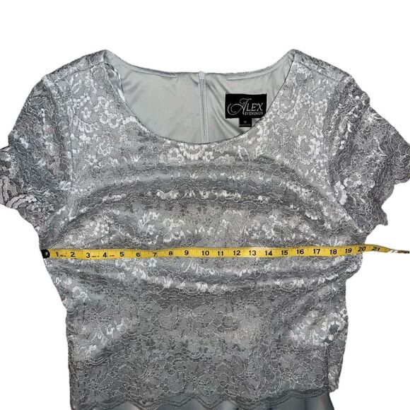 Alex Evenings Formal Gown Dress Size 16 Lace Satin Mother of the Bride Groom - Picture 9 of 10